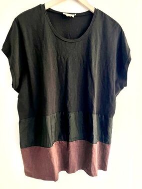 DKNY women Short Sleeve Colorblock Tee size L